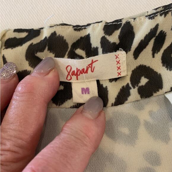 8apart Artemis mini skirt ruffle bottom side ruffle Animal prt lined size S - Picture 14 of 14